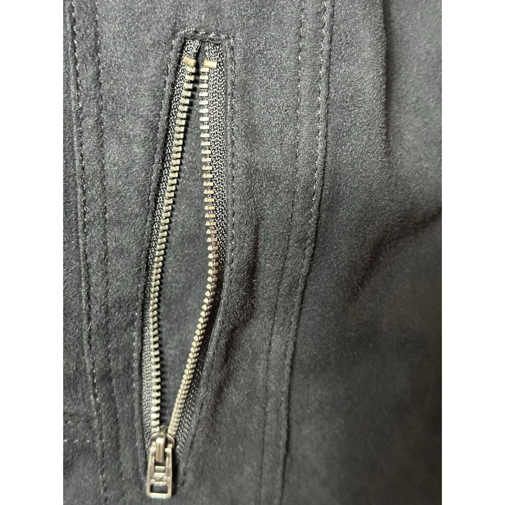 Hollister Jacket Womens Large Black Western Moto Fringe Biker Faux Suede Rodeo - Picture 7 of 14
